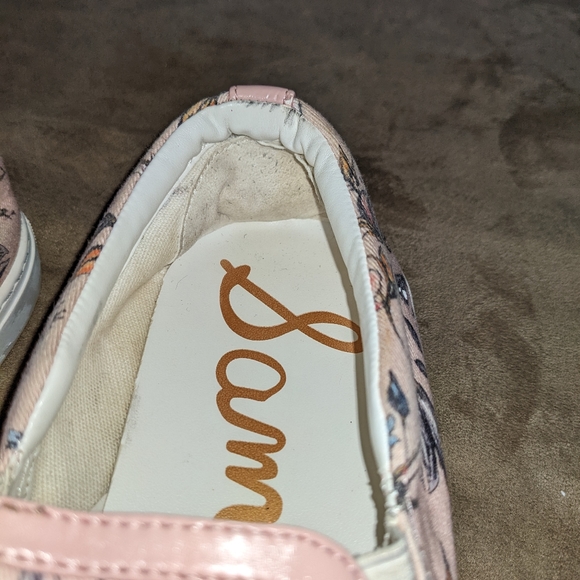 Sam Edelman Lily Floral Slide On Sneakers Shoes Flowers Pink - Picture 6 of 7